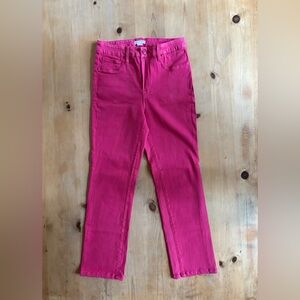 Good American Pink Straight Cropped Leg Jeans
